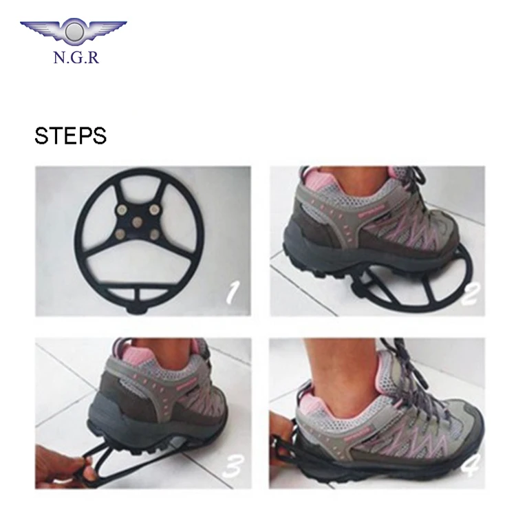 Outdoor professional safety cleats shoes anti-slip snow rubber ice gripper