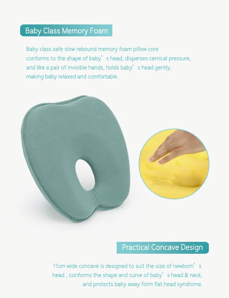 Anti Flat Head Protection Positioning Infant Sleep Pillow Memory Foam