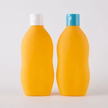 200ml 220ml Oval Frost Orange Juice Colored Squeeze Flip Top