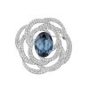 2019 SWA white gold plated, dark blue crystal twisted design adds an elegant touch, small crystal pave