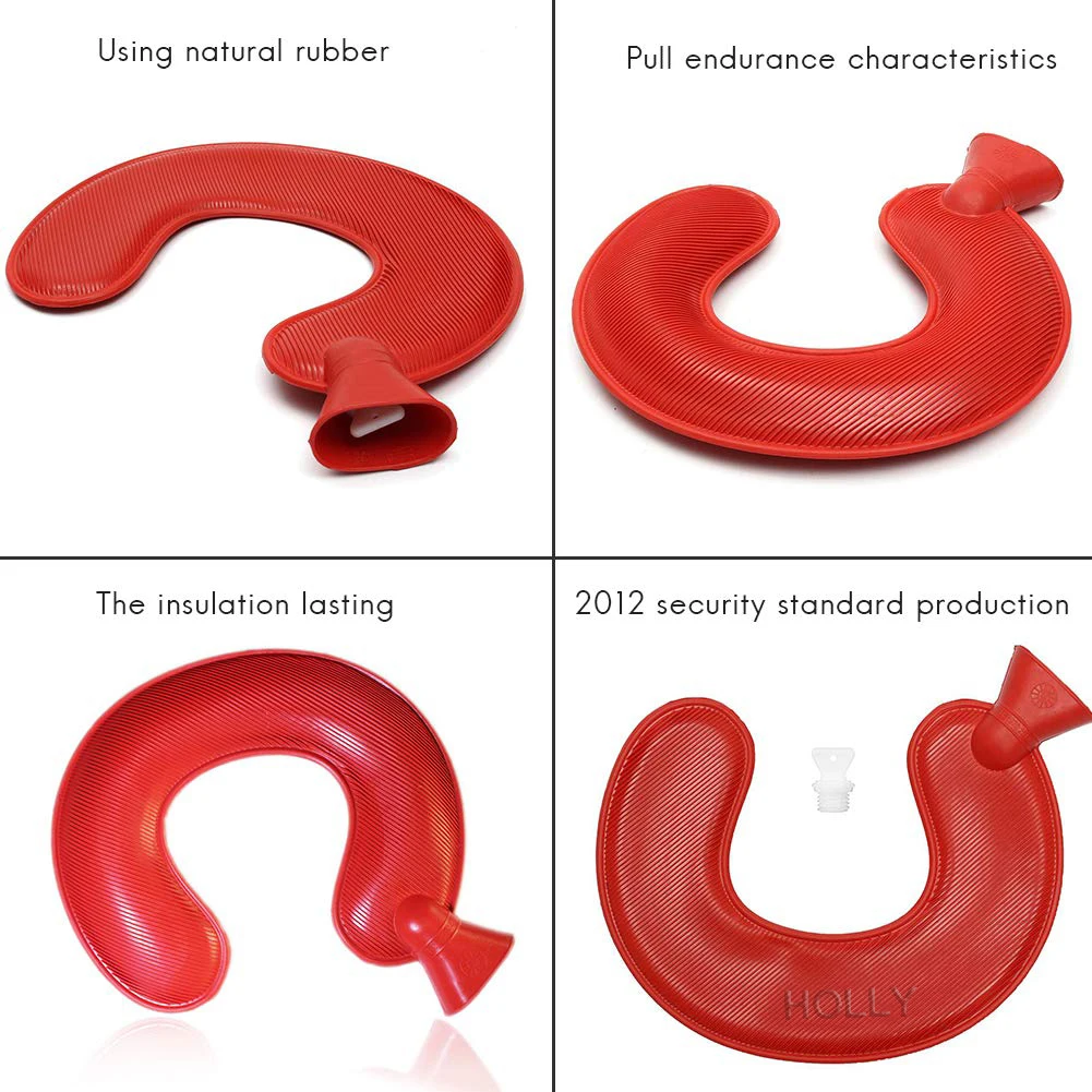 U Shape Hot Water Bottle Neck Travel Pillow Rubber Hot Water Bag Cover