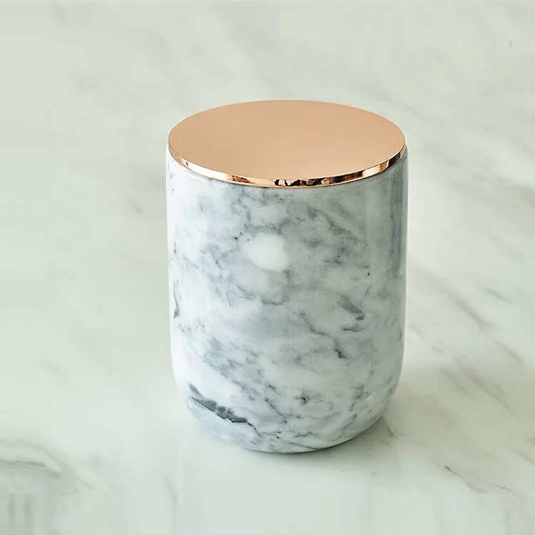 China Manufacture Professional Made Elegant Marble Candle Jar With Lid