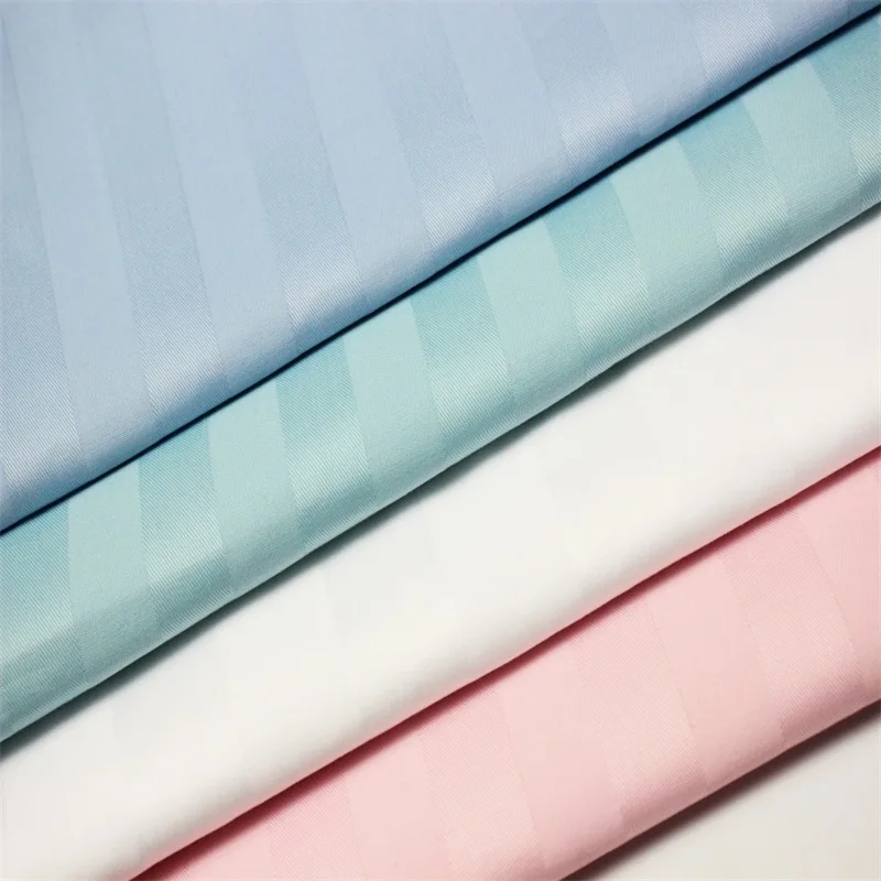 red pink blue sateen jaquard bed sheet fabric