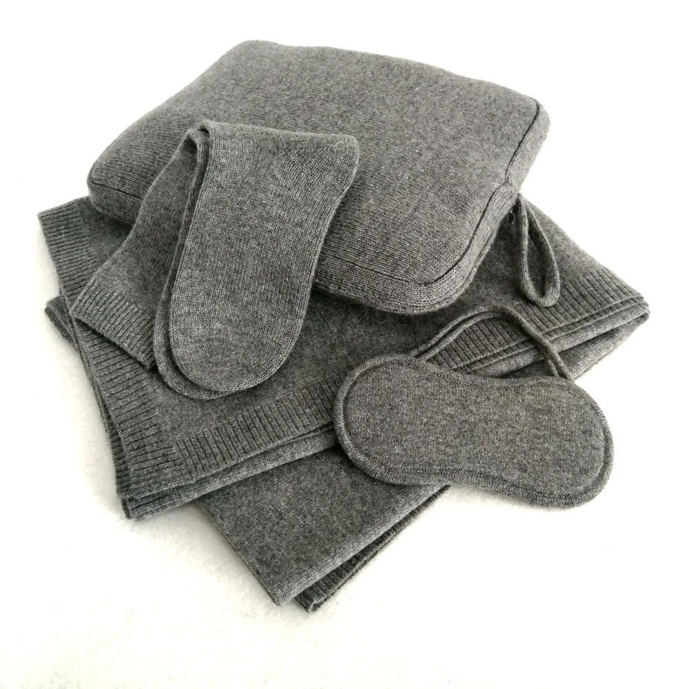 Travel Pouch Bag Set Cashmere Travel Blanket Set Buy Travel Blanket