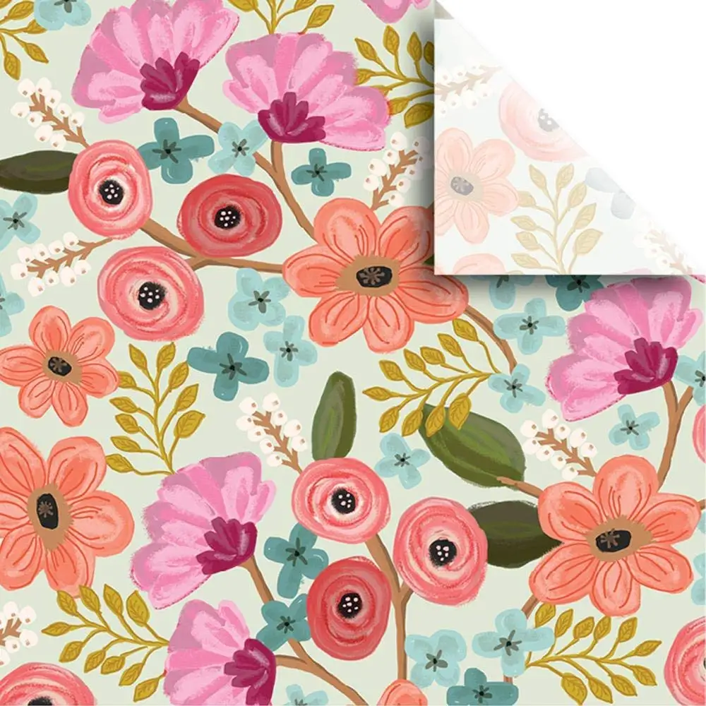 19 x 19 E by design N4FN556BL20OR13 Gypsy Floral Blue 19 x 19 Floral Print Napkin