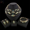 Yulaili Wholesale Fashion Jewelry Sets New Design Gold Plated Necklace Earrings Ring Set Due to 0719-09