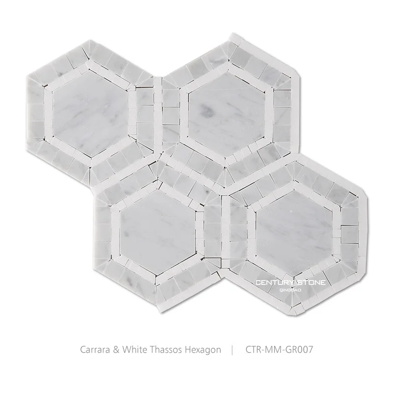 Polished Hexagon Marble Mosaic Tile White Floor Tiles Polished Hexagon Marble Mosaic Tile White Floor Tiles