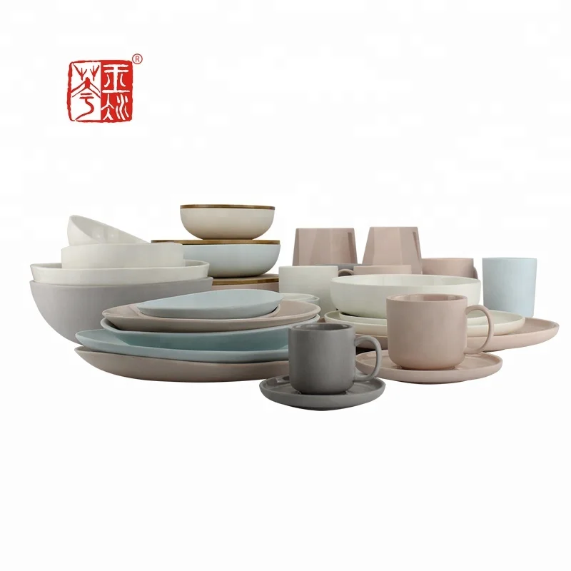 Dubai tableware home decorative complete matt color wholesale dinnerware / ceramic dinner set