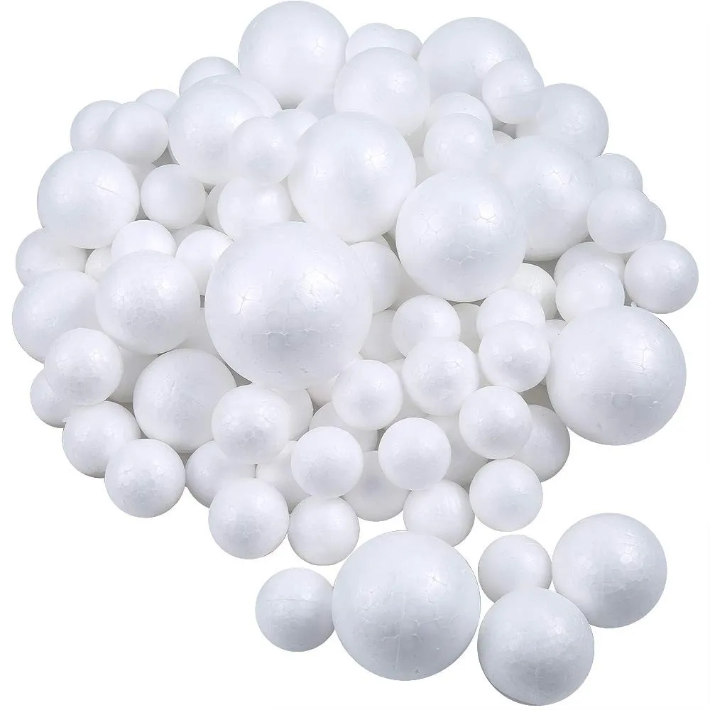 60 Piece White Polystyrene Foam Balls For Diy Craft And Modeling 1inch