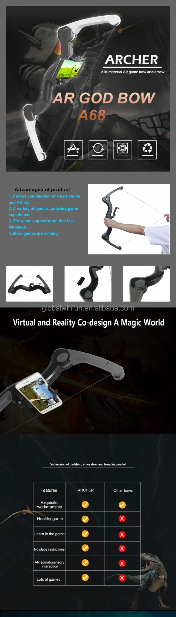 最新款式3d Vr 游戏塑料材料玩具ar 游戏弓 Buy Ar 玩具 Vr 游戏 Ar 弓product On Alibaba Com