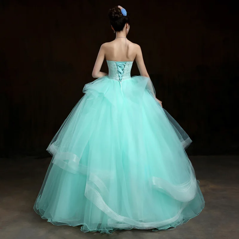 Fashion Lake Green Beading Appliques Dresses Solo Show Adult ...