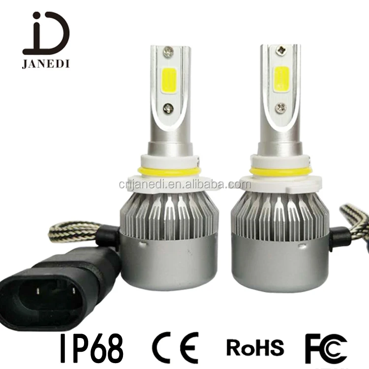 X2 H7 C6 LED Headlight High Low Beam Globe Bulbs COB 6000K 72W 12V 7200LM  White
