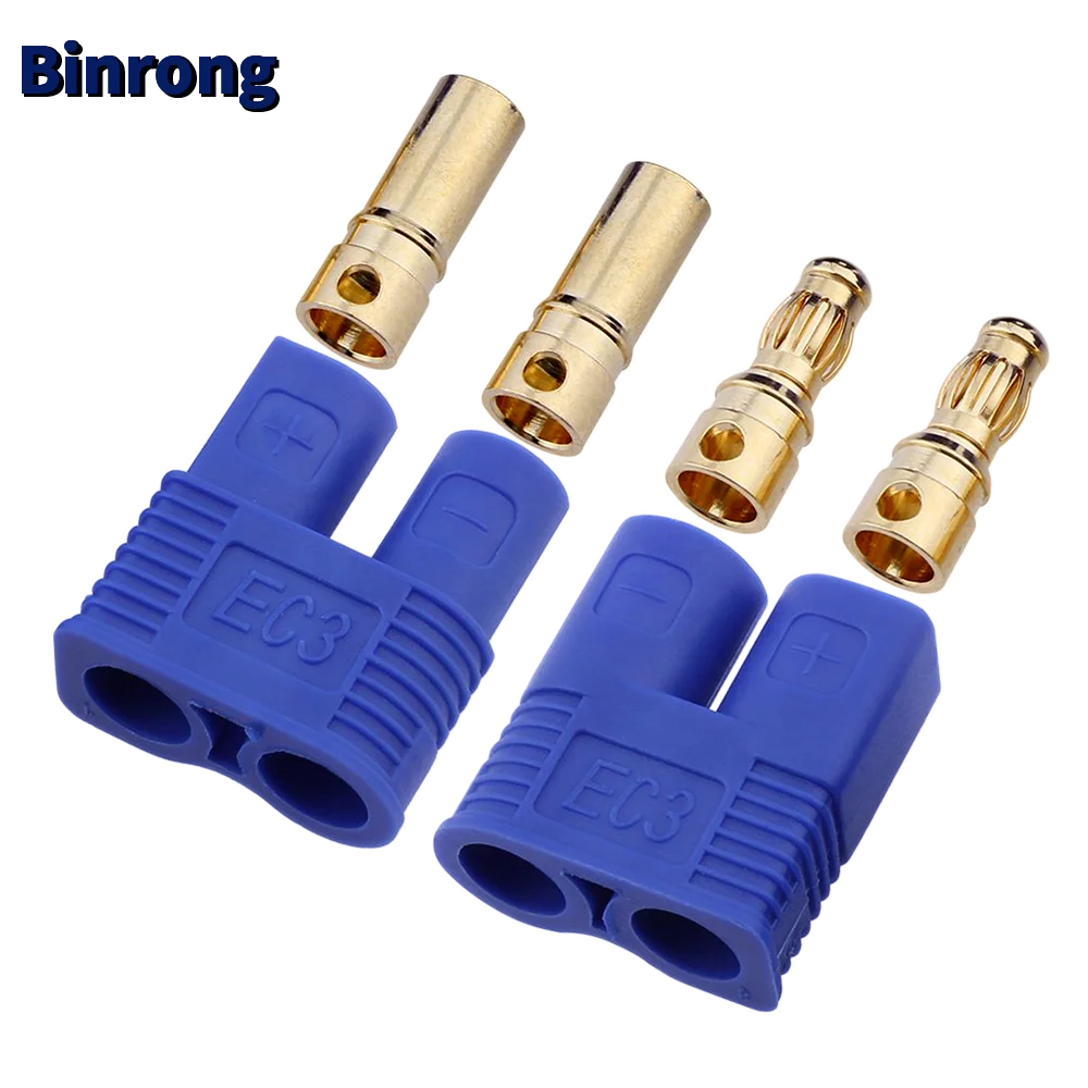 Rc Battery Esc Ec3 Connector 3.5mm Gold Bullet Banana Plug Adapter