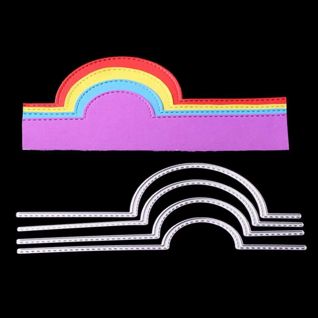 Cutting Dies,Pollyhb Scenery Metal Cutting Dies Stencils Scrapbooking Embossing DIY Crafts,For Card Making,Alphabet Rainbow Animals (D)
