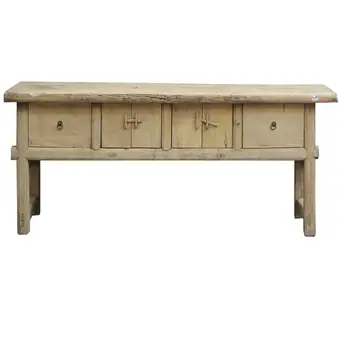 Asian Vintage Country Style Furniture Recycled Wood Long Narrow Asian Vintage Country Style Furniture Recycled Wood Long Narrow Natural Console Table