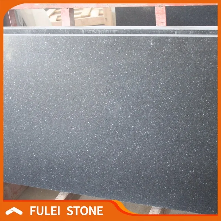 Cheap price outdoor honed black star galaxy granite paving slabs stone