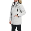 2019 Factory Production Warm Men's Down Winter Parka Jacket with Removable Faux Fur