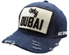 Big patch embroidery logo heavy washed vintage distressed denim baseball cap