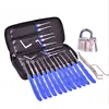 Hot sale 24 pcs Stainless Steel practice pick lock set with lock