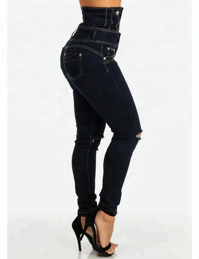 high rise push up jeans