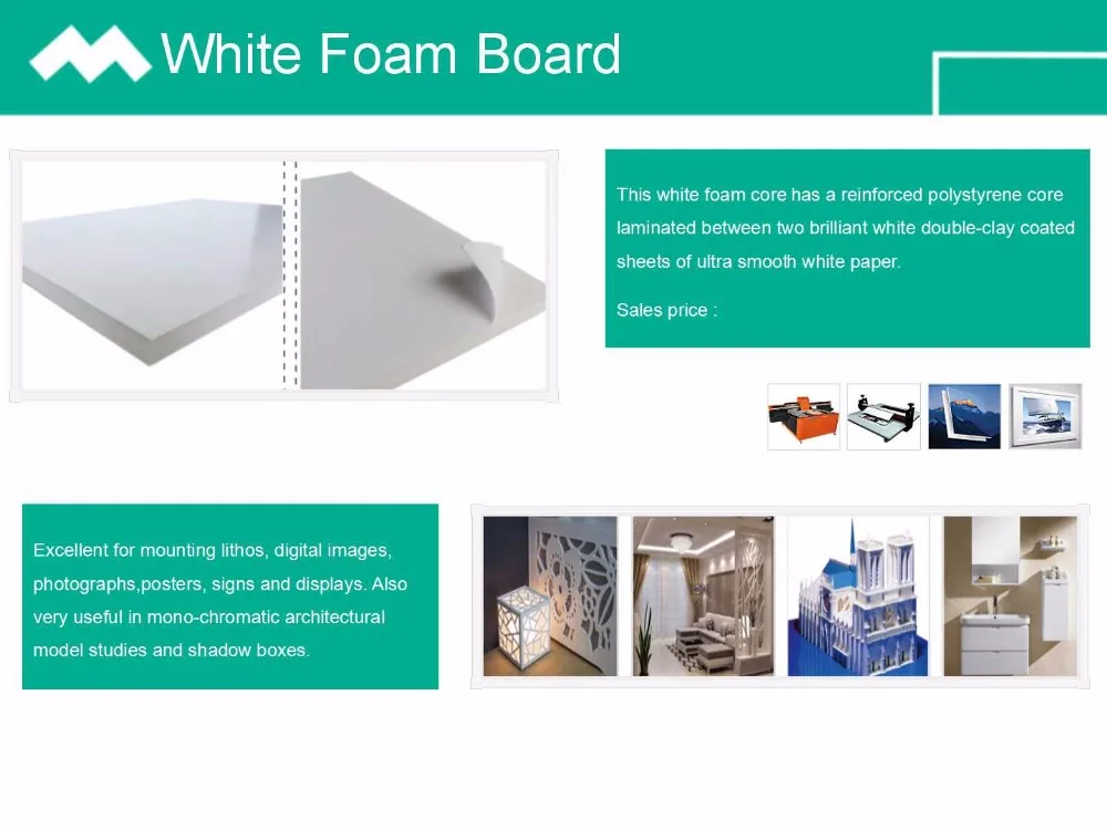Faced Foam Board Acid Free Paper 10mm Lightweight,Acid Free For