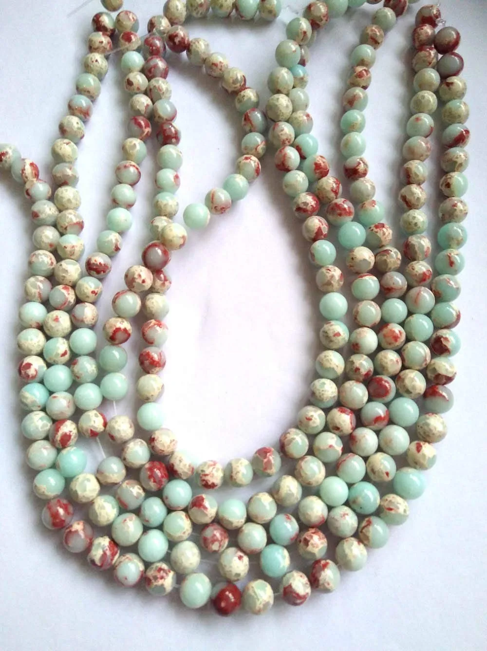 蓝色帝王碧玉石珠时尚项链手链耳环珠宝工艺制作用品