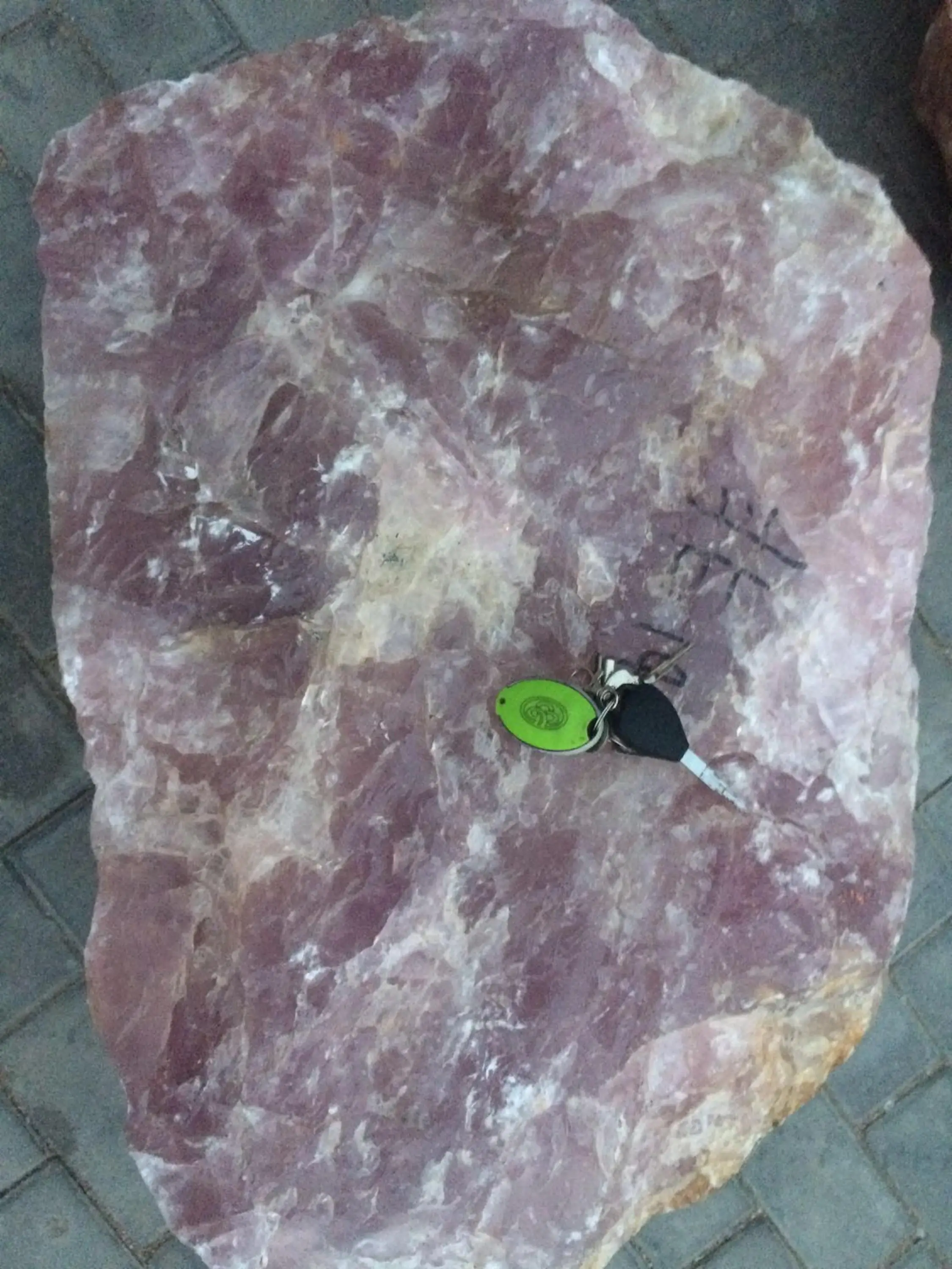 large raw rose quartz