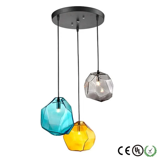 2018 European Contemporary  Glass Colorful Pendant lighting fixtures pendant lamps For Bar Cafe Bedroom Living Room Fixtures
