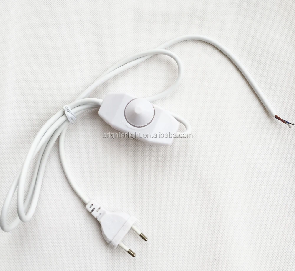 Salt Lamp Ac Power Cord With Inline Dimmer Switch And E14 Lamp Holder