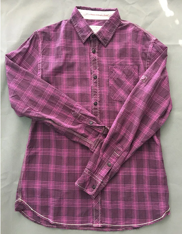 purple colour checked shirt