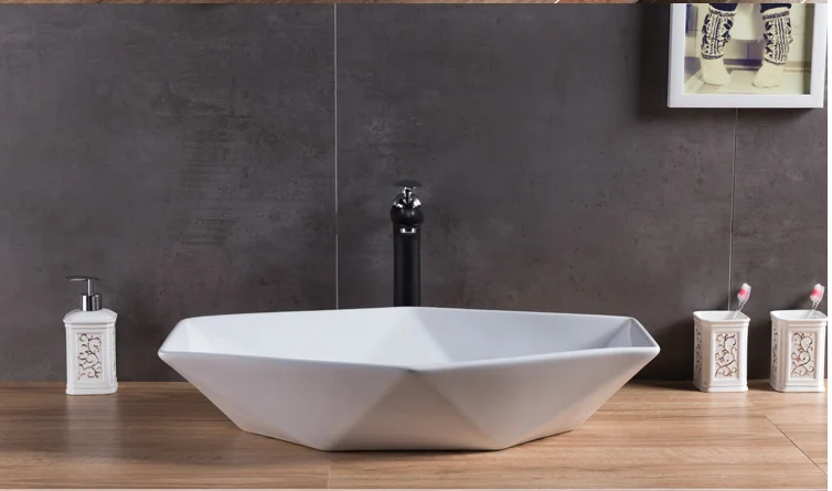 Stylish bathroom ceramic square wash basin art wash basin