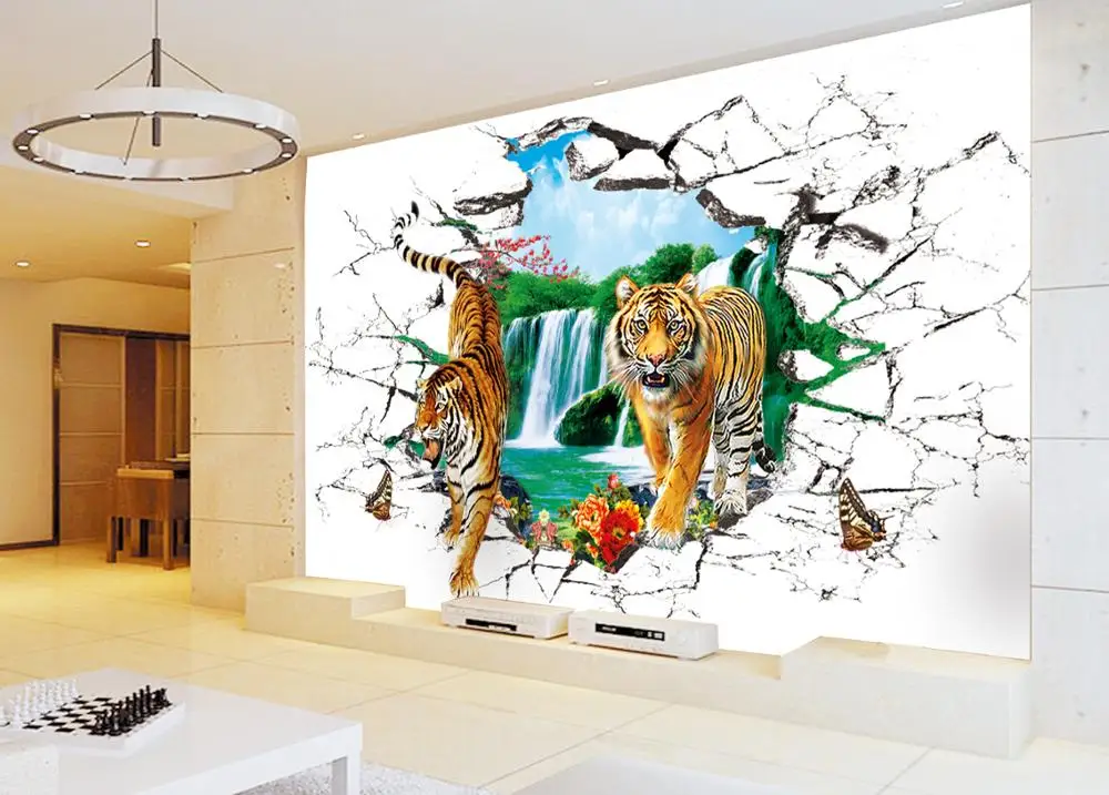 3d Tiger Wallpaper Animal Stereograph Wall Murals Wall Art Buy 3d Wallpaper 3d Wall Murals Wall Art Product On Alibaba Com