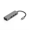 Type C 4 ports hub 3.1Type C to Rj45 and 3*USB3.0A adapter cable 1000Mbps Ethernet 5Gbps transfer speed