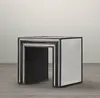 Vintage Retro Nesting Set of 2 Mirrored Side Table