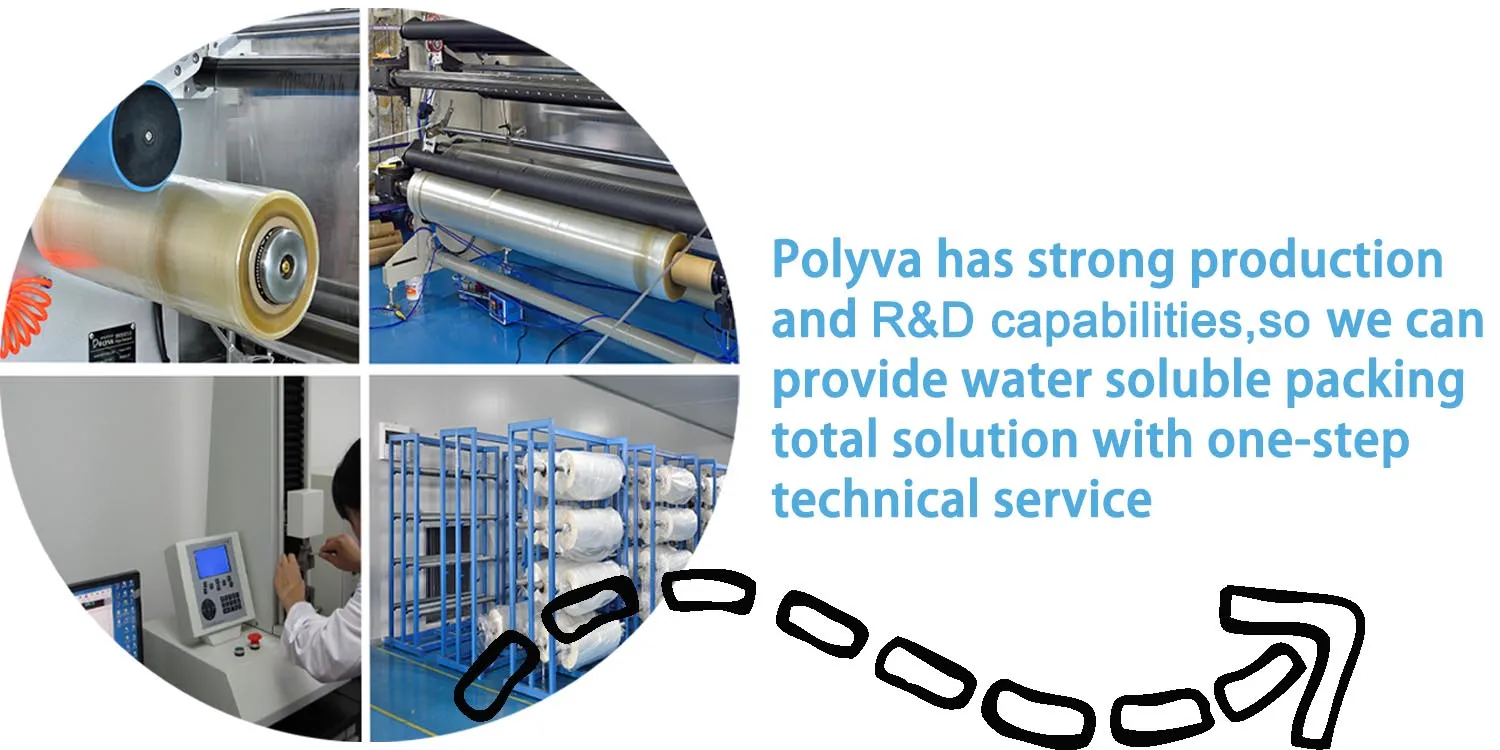 Polyva disposable water soluble packing material PVA film