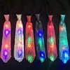 Hot Sale Christmas Party Colorful Flashing Sequins Light Up Tie Paillette Led Tie