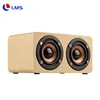 2019 High quality Retro Wooden Wireless super bass rectangle Speaker 3D Dual Loudspeakers Support TF Card Stereo Music
