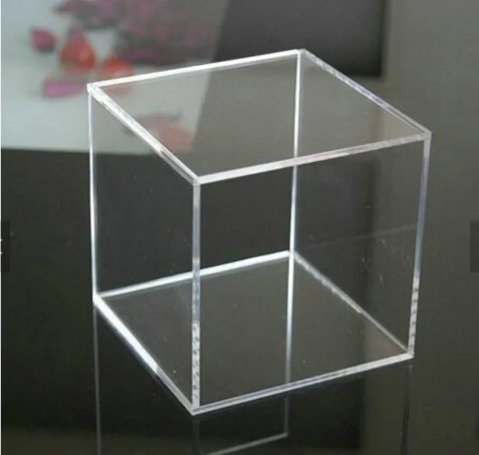 6 Sided Crystal Clear Acrylic Display Storage Boxes Cube Wholesale