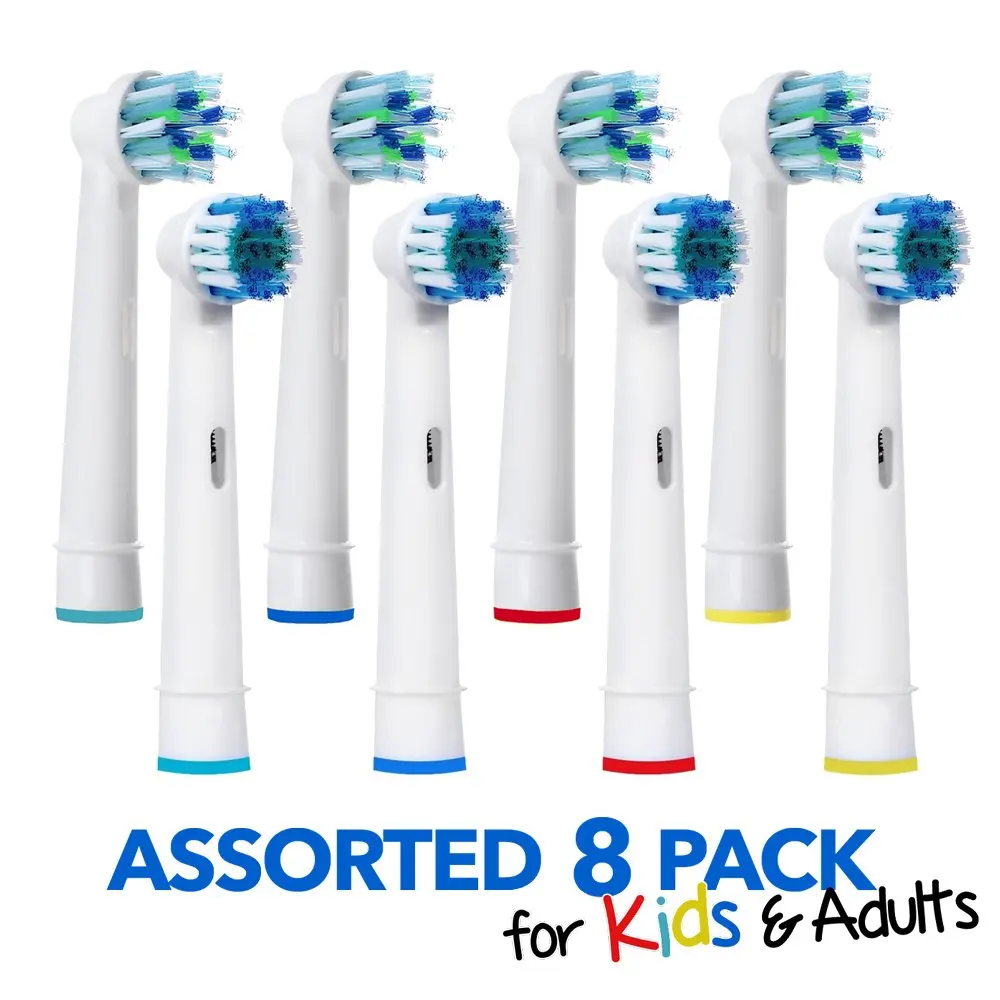 Generic Oral B Braun Replacement Brush Heads – 8 Pack Assorted Toothbrush Heads – Easy Cleaning For Kids And Adults - Electric Toothbrush Replacement