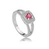 Square Shape Zircon Rings For Women Luxury Quality Cut Zirconia Diamond Wedding Ring