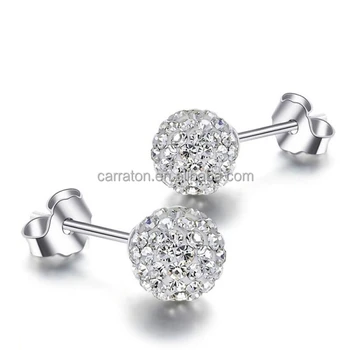 Hot 925 Sterling Silver Jewelry Micro Pave Cz Round Ball Stud Hot 925 Sterling Silver Jewelry Micro Pave Cz Round Ball Stud Earring