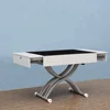 Smart home furniture glass top expandable height adjustable multi-function dining table