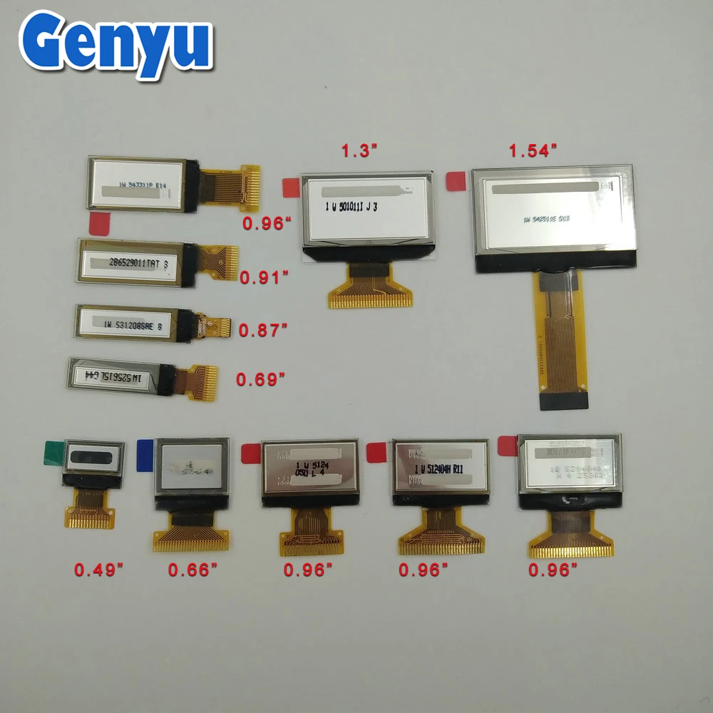 Genyu 0.91 inch small mono oled micro display 128x32 12/15/14 pin 12pin 15pin FPC white or blue lcd controller board 4SPI
