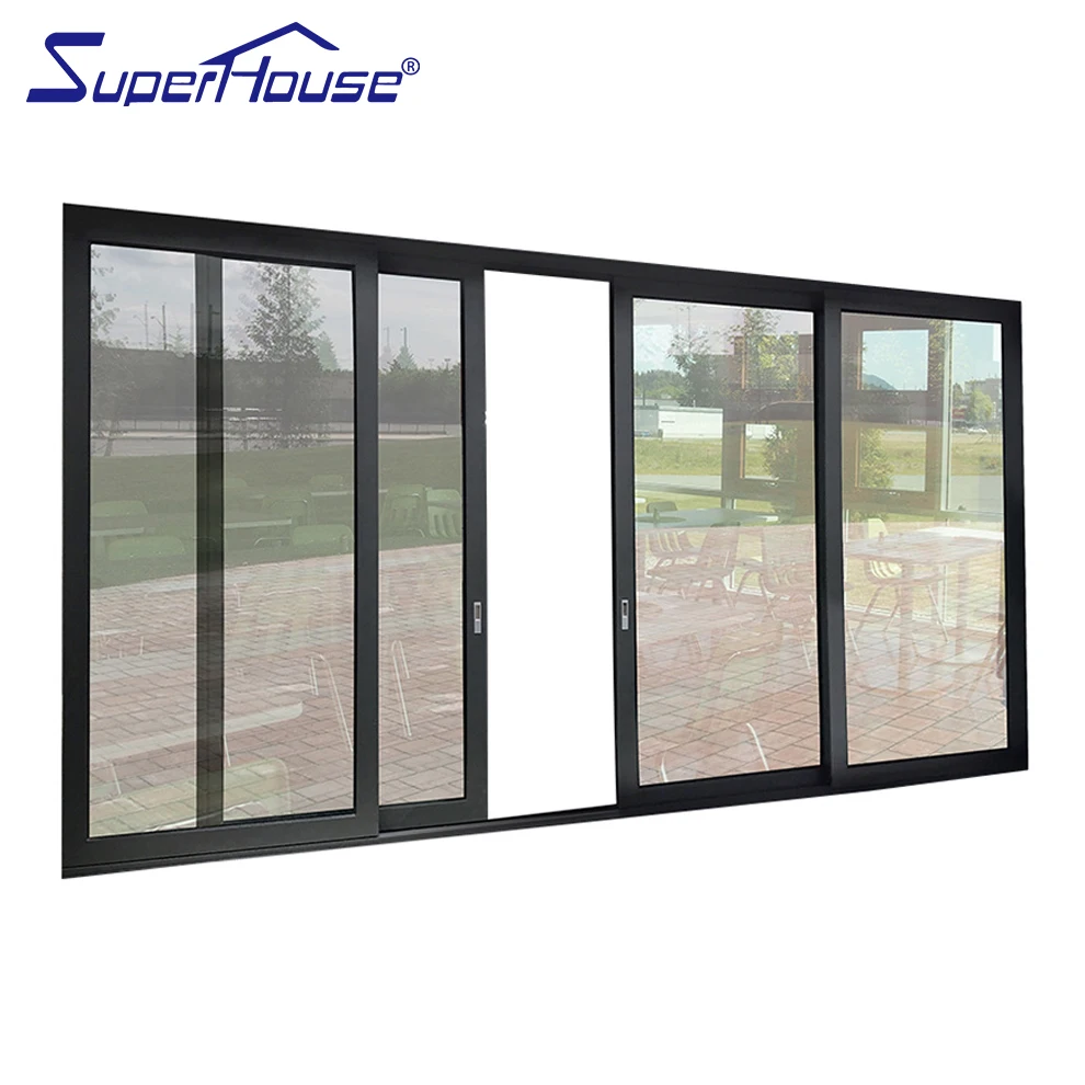 Large AS2047 aluminum commercial sliding glass door price