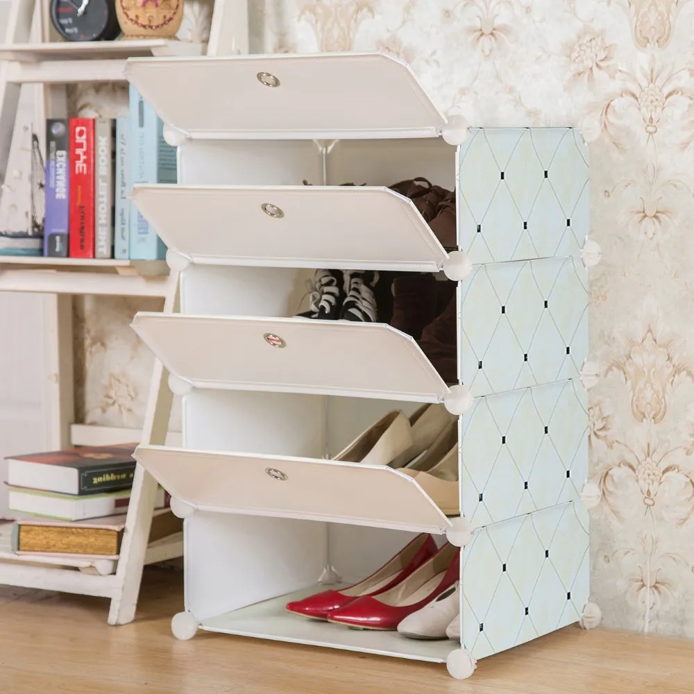 2021 Modern design foldable magic pp stackable plastic shoe rack