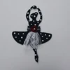 Stock white based mesh ribbon embroidery flower mesh applique blouse neck patch design embroidered neck patch for sale