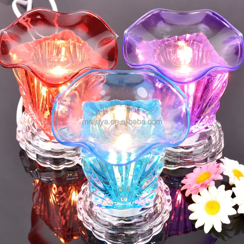 Hot Sell Design Baked Color Glass Oil Burner Crystal Incense Burner