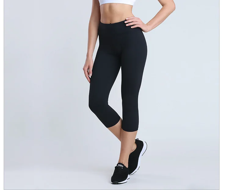 Breathable Fitness Wear Yoga Pants Mature Women Seven Sports Leggings ...