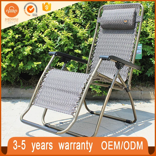 Luxurious Garden Bench Steel Chaise Lounge Zero Gravity Folding