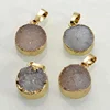 Agate Druzy Coin Bead Charms